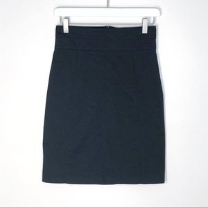 Wrapper pencil skirt knee length black size 3